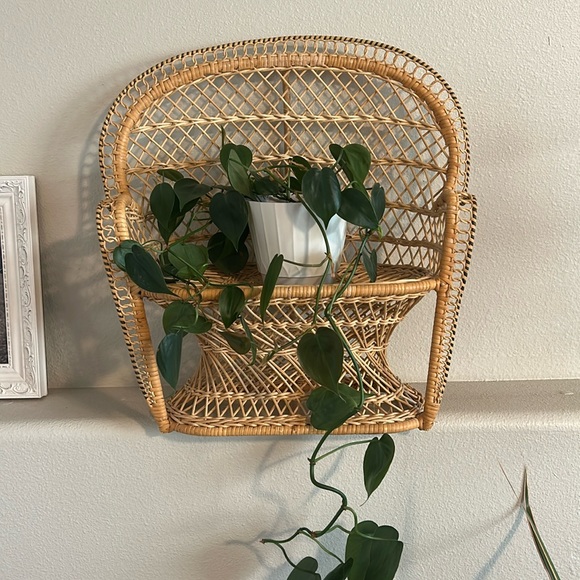 Wicker Plant Bench Chair - Picture 1 of 5